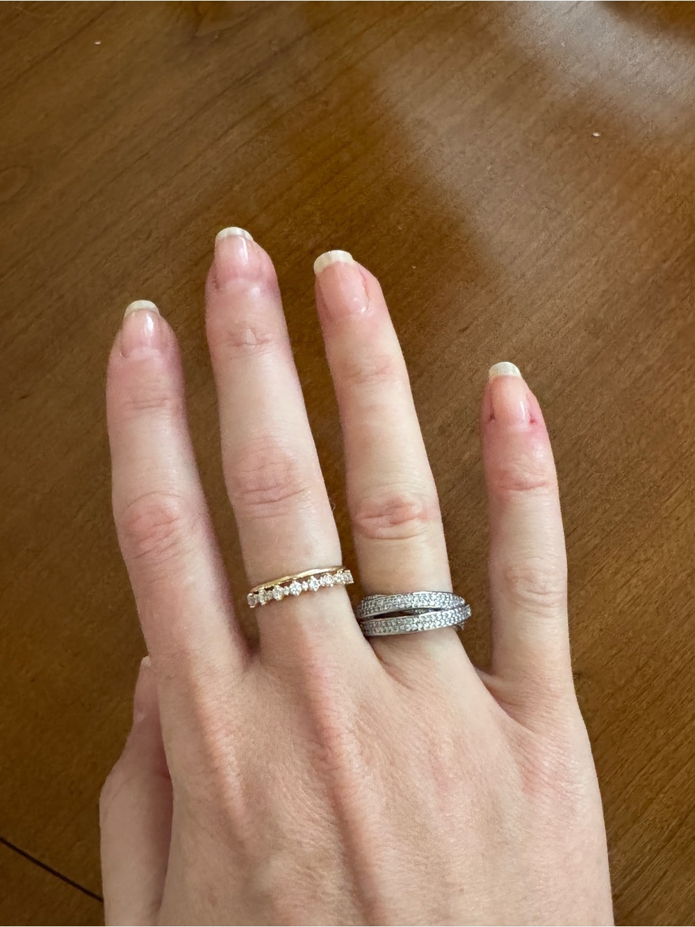 OLIVIA HAYES VINTAGE SILVER TURQUOISE GLASS RING SET, size 7 - Picture 4 of 8